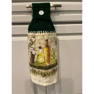 Crochet Top Kitchen Towel-olive Oil